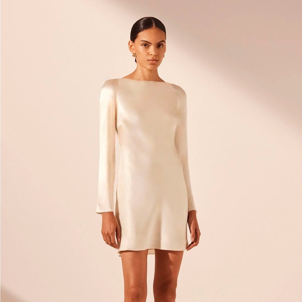 Shona Joy Cream Backless Dress